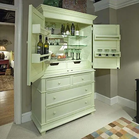 Single Dresser with Bar Hutch